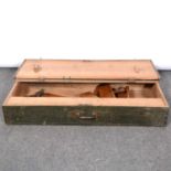 Painted pine tool box with planes
