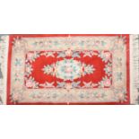Two Chinese sculptured wool rugs,