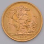 Elizabeth II gold Sovereign coin, 1967, 8g.