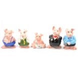 Set of five NatWest pigs.
