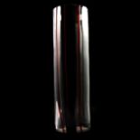 A tall cylindrical glass vase by Livio Seguso for Oggetti, Murano