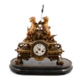 French gilt spelter mantel clock,