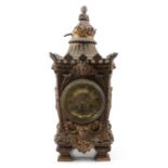 Continental gilt metal garniture clock,