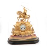 French gilt spelter mantel clock,
