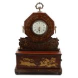 Regency rosewood mantel clock, later movement,