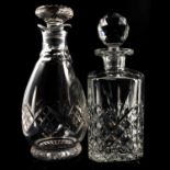 Four cut glass decanters.