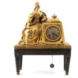 Gilt spelter 'Queen's Coronation' shelf clock,