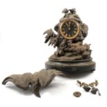 French spelter mantel clock,