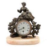 French spelter mantel clock,