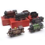 Five Hornby O gauge clock-work locomotives including no.501 LMS 5660 with tender etc