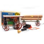Mamod live steam tractor TE1a Showman's traction engine and trailer,