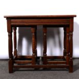 Nest of three oak occasional tables