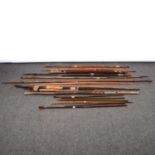 Collection of bamboo spears and poles