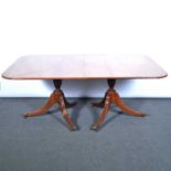 George III style mahogany dining table, and four chairs,