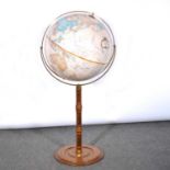 Brass mounted 16" terrestrial globe, by Replogle Globes Inc