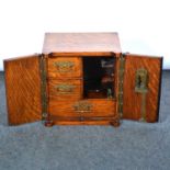 Victorian oak smoker's cabinet,