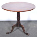 Mahogany tripod table, refinished circular tilt top