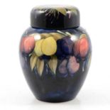 A large Moorcroft Pottery ginger jar, 'Wisteria' pattern.