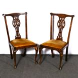 Mahogany extending dining table, and eight dining chairs