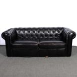 Modern leather Chesterfield type sofa