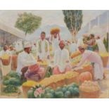 Continental School, North African market scene, 1946