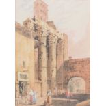 Ascribed to Samuel Prout, Gateway with colonnade