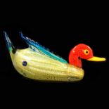 A Murano glass mallard duck.