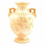 A Royal Worcester blush ivory vase, shape number 1632 and collection of crested china.