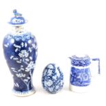 Quantity of blue and white Asian and English ceramics