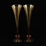 Set fifteen Murano glass flutes, late 20th/ early 21st century