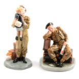 Royal Doulton - two Classics series figures, Farewell Daddy and The Railway Sleeper