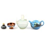 Three boxes and mixed ceramics, including jug and bowl toilet set