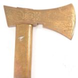 Slovakian brass axe head walking stick.