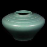 Keith Murray for Wedgwood, a squat vase in matt green glaze