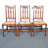 Set of eight oak Arts & Crafts dining chairs