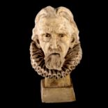 D Bundy, plater library bust of a Tudor gentleman,