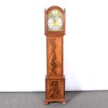 Modern mahogany grandmother clock,
