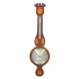 Edwardian mahogany and marquetry barometer,