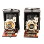 Two Houghton 'The Tudor' folding plate cameras, models no.5 and no.2.