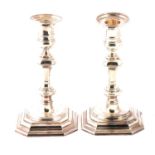 Pair of silver candlesticks, Georgian style,