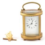 French brass cased carriage clock,