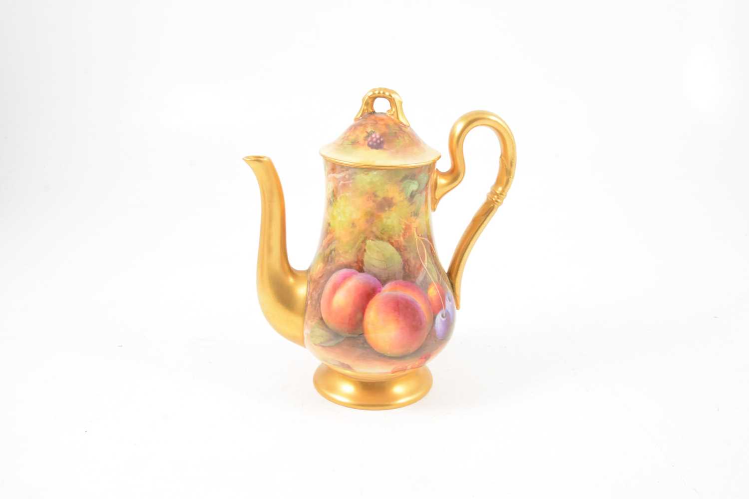 Royal Worcester fruit painted part coffee set, - Image 8 of 18