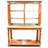 French Empire mahogany rosewood and parcel gilt display cabinet