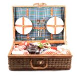 Vintage wicker picnic hamper.