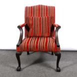 Stained hardwood library chair