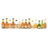 Collection of brandy, cognac, rum, vodka and other miniatures, mostly 1960s-1980s bottlings