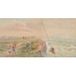 Follower of Myles Birket Foster, Homewards over the Yorkshire cliffs,