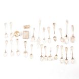 Small quantity of Continental silver and white metal spoons, etc
