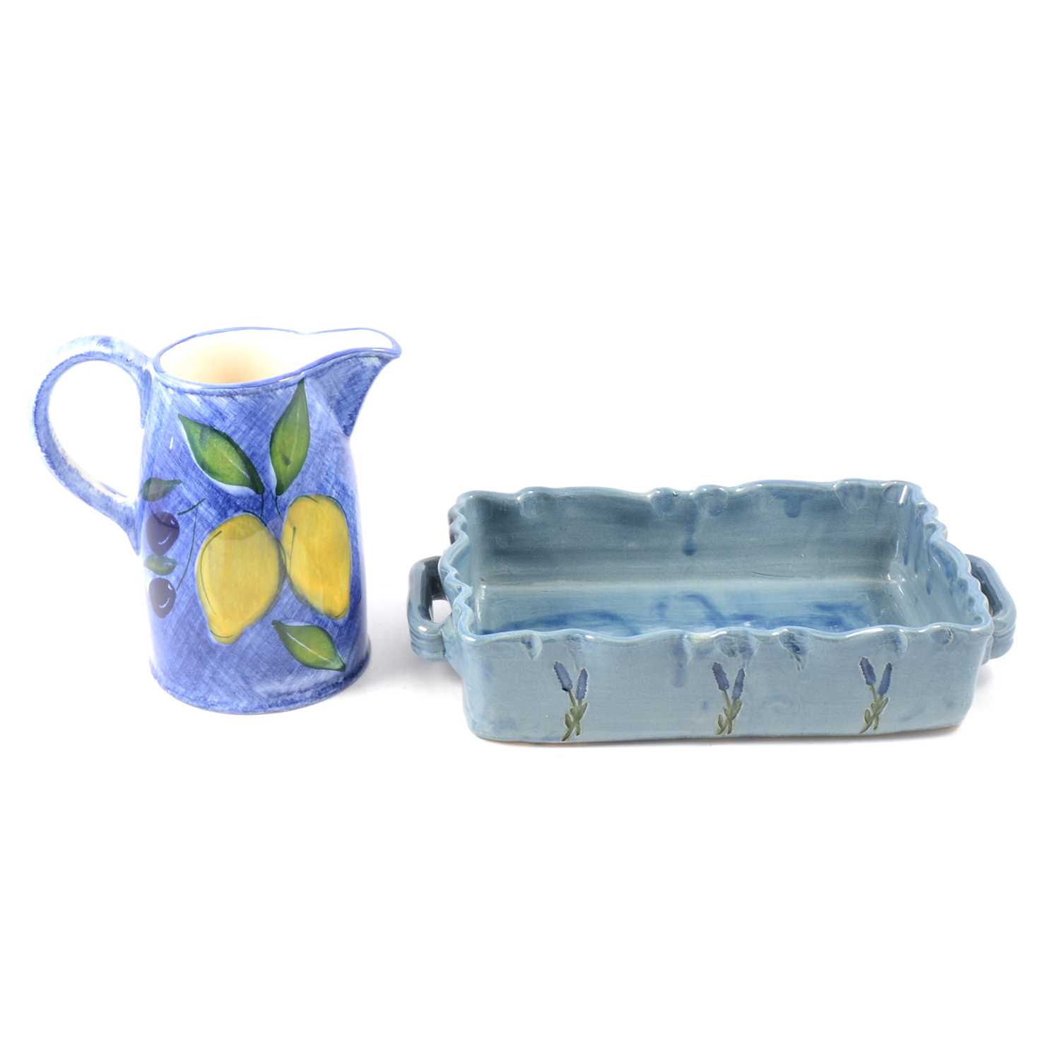 French pottery bowls, Emma Bridgewater cup and saucer and other ceramics.