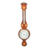 Edwardian mahogany and marquetry barometer